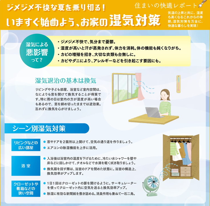 ジメジメ不快な夏を乗り切る 更埴トーヨー住器